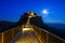 Civita di Bagnoregio landmark, bridge view on twilight. Italy