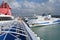 Civitavecchia harbor by Rome, Italy. Cruise ships.