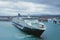 Civitavecchia, Italy - Oct 05, 2018: Passenger-and-freight ferry in seaport water area