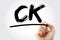 CK - Creatine Kinase acronym with marker, concept background