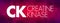 CK - Creatine Kinase acronym, medical concept background