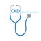 CKD Chronic Kidney Disease text and stethoscope icon