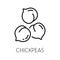 Ckickpea organic healthy food isolate outline icon