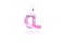 cl c l alphabet letter logo pink purple line icon template vector