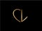 CL initial heart shape Gold colored logo