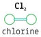 Cl2 chlorine molecule