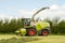 Claas Harvester cutting field