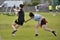 Claddagh, Galway, Ireland june 2017, friends playing touch rugby