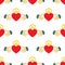 Claddagh ring seamless doodle pattern, vector illustration
