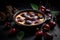 Clafoutis Cherry Pie, Clafouti Fruit Dessert, French Cherrypie, Abstract Generative Ai Illustration