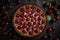 Clafoutis Cherry Pie, Clafouti Fruit Dessert, French Cherrypie, Abstract Generative Ai Illustration