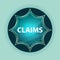 Claims magical glassy sunburst blue button sky blue background