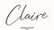 Claire Woman\\\'s Name. Typescript Handwritten Lettering Calligraphy Text