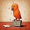 Clam Comics\\\' Top 31 Orange Parrot Funny In The Style Of Didier Lourenco