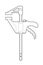 Clamp quick-lock f-shaped - flat illustration on a white background, coloring. hand tool