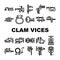 clamp vice grip tool metal icons set vector