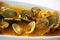 Clams cooked with the spanish recipe clams a la marinera`.`