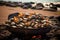 clams grilling on an open flame beach bbq pit