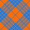 Clan cameron tartan diagonal seamless pattern orange and blue