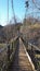 Clanezzo, Bergamo, Italy. The suspension bridge over the Brembo river