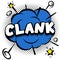 clank Comic bright template with speech bubbles on colorful frames