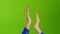 Clap and applauded two female hands on green screen background