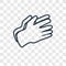 Clap Hands concept vector linear icon isolated on transparent ba