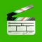 Clapboard isolated on green