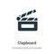 Clapboard vector icon on white background. Flat vector clapboard icon symbol sign from modern entertainment and arcade collection