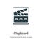 Clapboard vector icon on white background. Flat vector clapboard icon symbol sign from modern entertainment and arcade collection