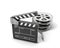 Clapboards and film reel