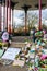 CLAPHAM, LONDON, ENGLAND- 16 March 2021: Flowers and tributes at Clapham Common Bandstand, in memory of Sarah