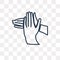 Claping Hands vector icon isolated on transparent background, li