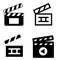 Clapper icon vector set. Movies illustration sign collection. Cinema symbol. Clapper board logo.