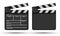 Clapperboard devices for using in cinematography. 3D vector. High detailed realistic illustration