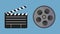 Clapperboard and film reel animation motion graphics