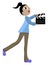 Clapperboard girl, illustration, vector