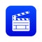 Clapperboard icon digital blue