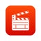 Clapperboard icon digital red