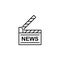 Clapperboard icon. Element of news thin line icon