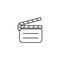 Clapperboard movie outline icon.