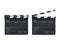 Clapperboard realistic style set, movie and cinema industry