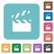 Clapperboard rounded square flat icons