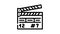 clapperboard tool line icon animation