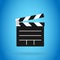Clapperboard vector illustration isolated on blue color background