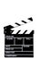 Clapperboard white background in studio