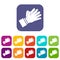 Clapping applauding hands icons set