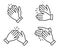 Clapping hands icon. Applause clap. Symbol in outline style. Vector