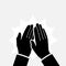 Clapping hands icon silhouette.
