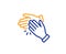 Clapping hands line icon. Clap sign. Vector